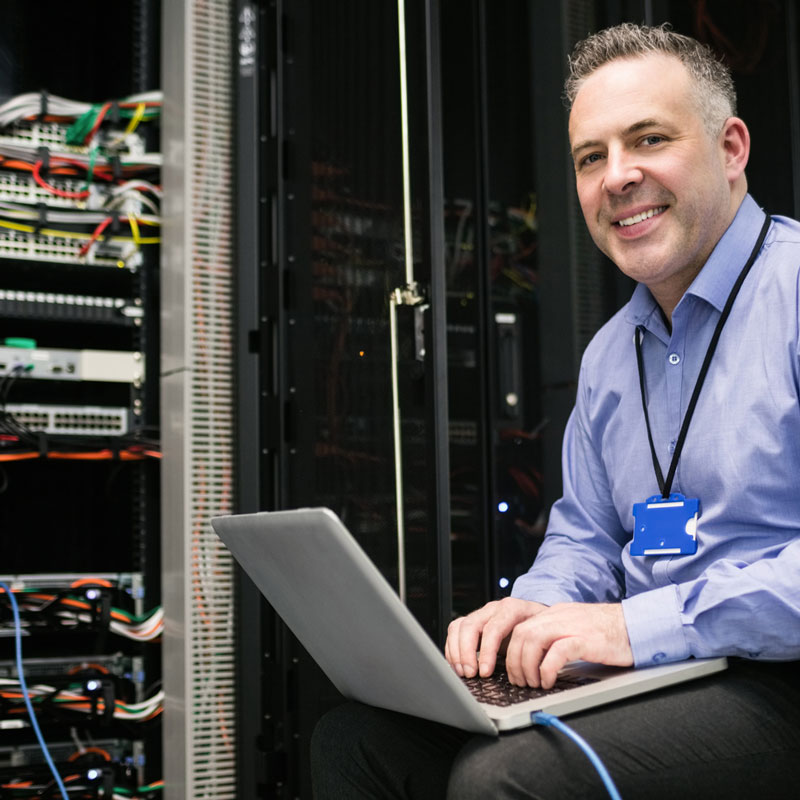 Helpful IDT employee waits for your contact.